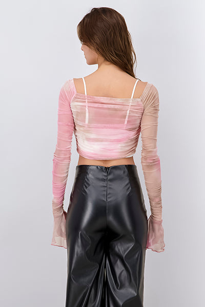 Top mesh manga larga tie dye ROSA