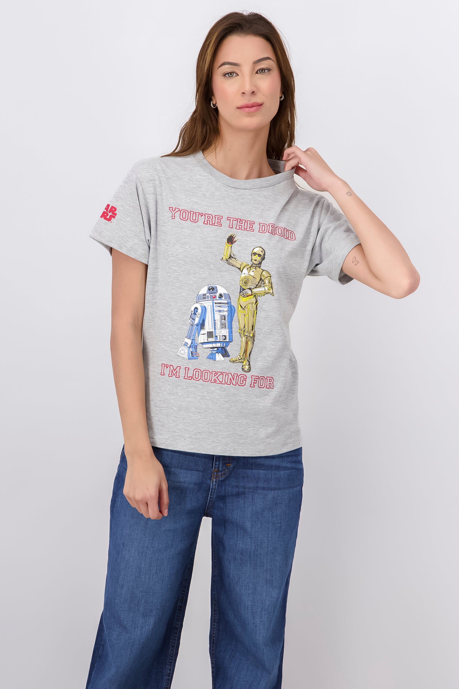 Playera manga corta Star Wars R2D2 GRIS