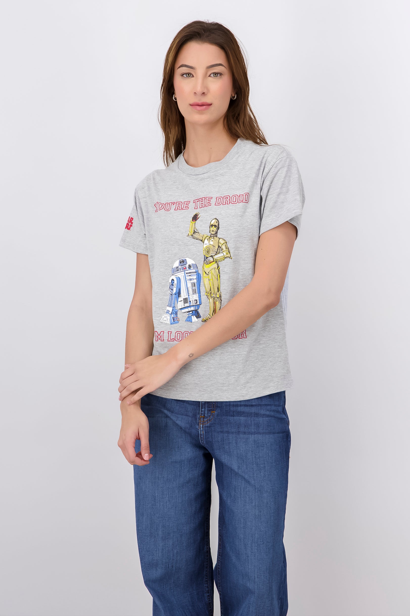 Playera manga corta Star Wars R2D2 GRIS