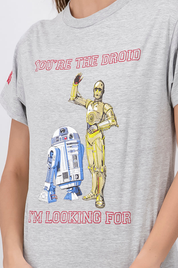 Playera manga corta Star Wars R2D2 GRIS