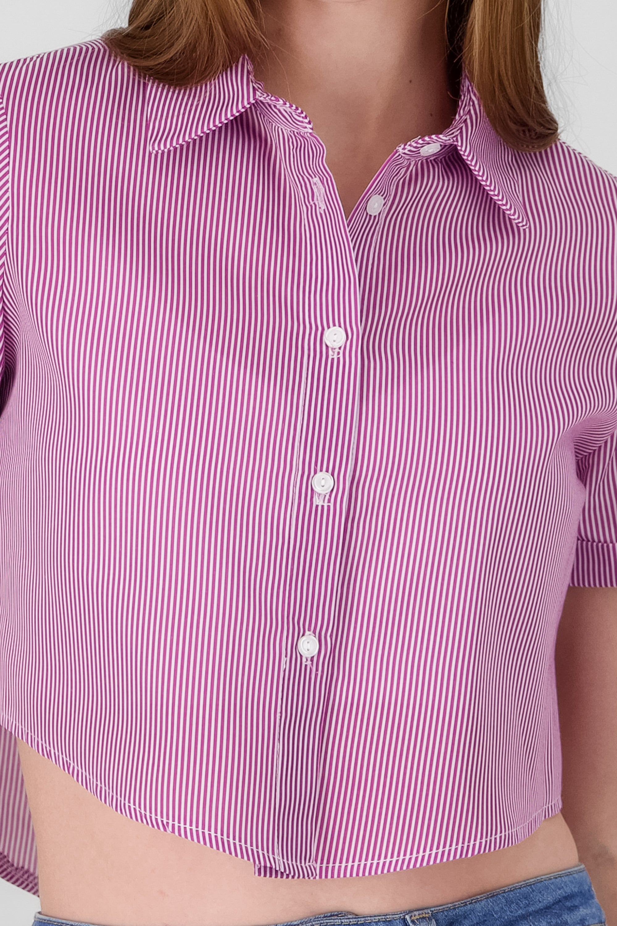 Camisa crop manga corta MAGENTA