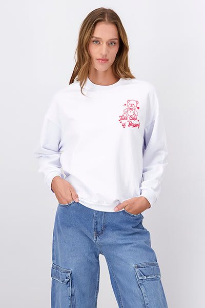 Sudadera estampado espalda osito corazones