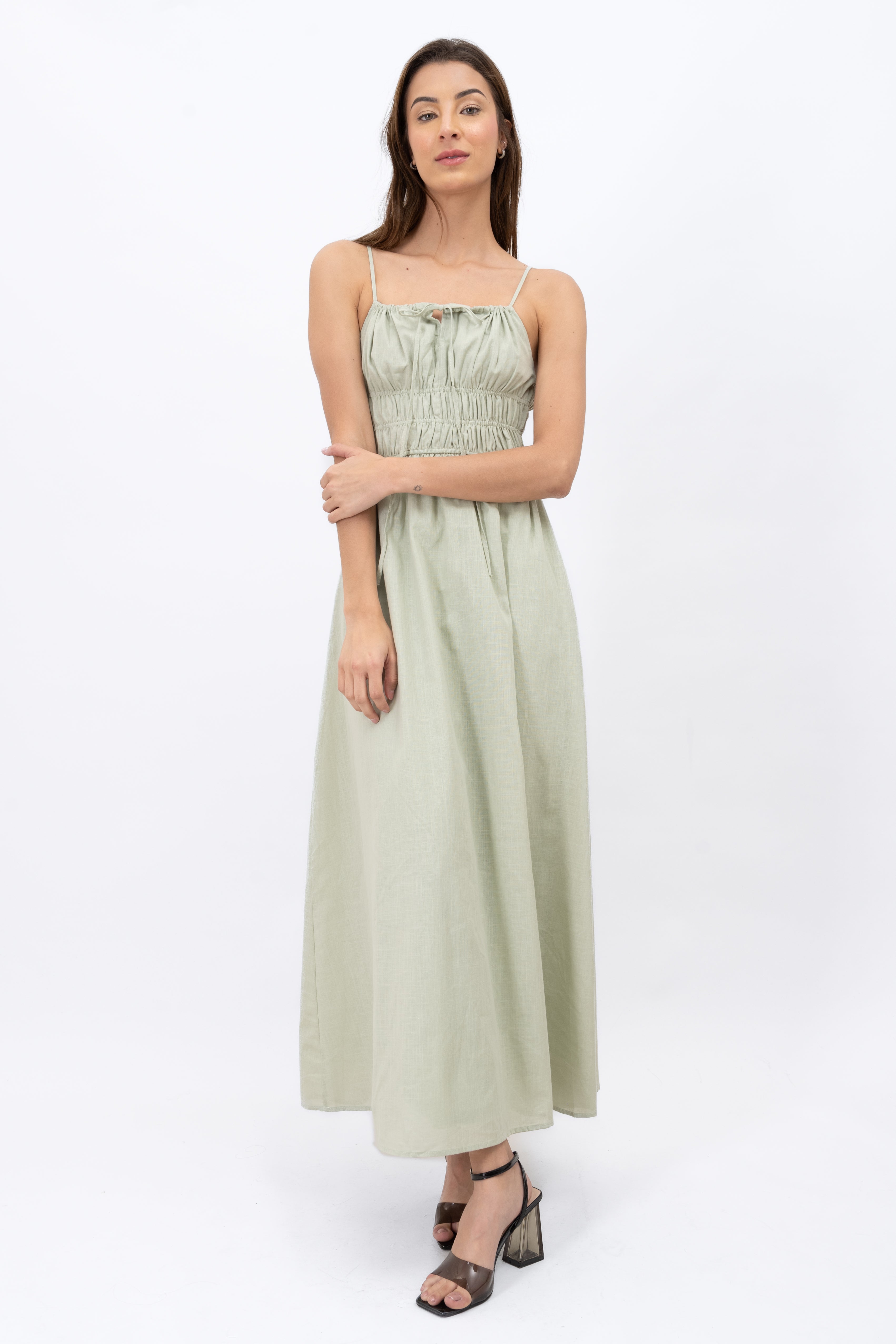 Maxi Vestido Tirantes Liso SAGE