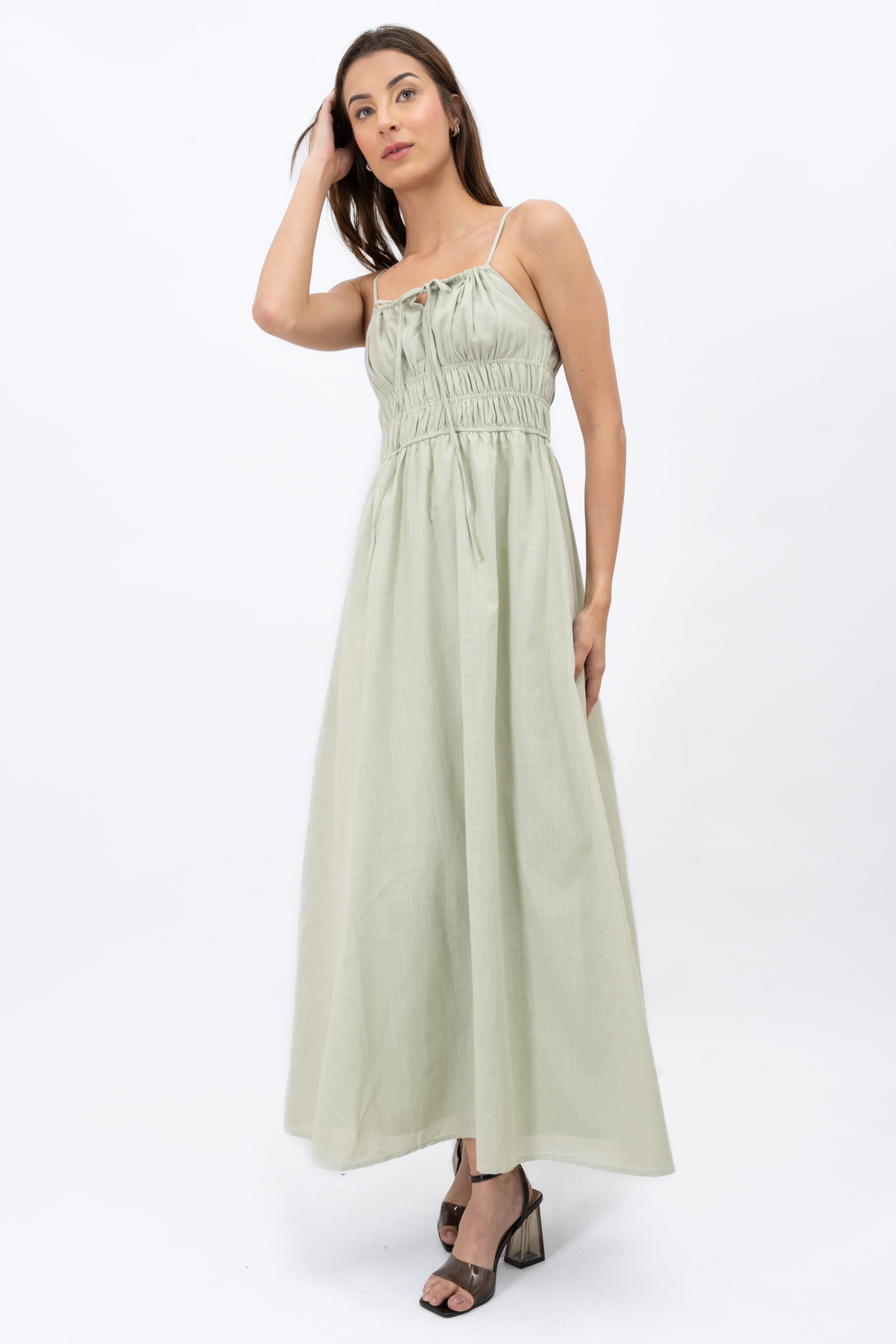Maxi Vestido Tirantes Liso SAGE