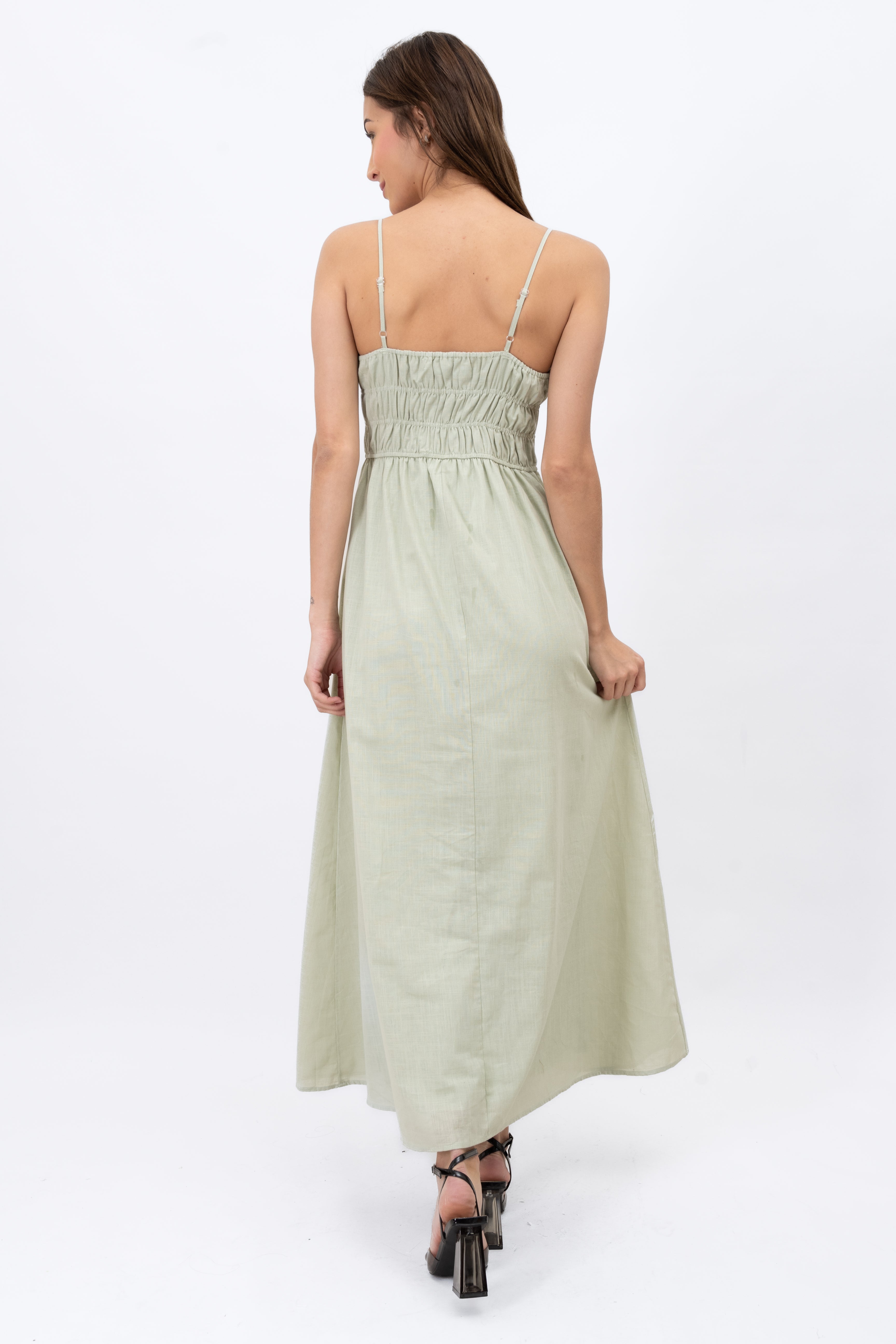 Maxi Vestido Tirantes Liso SAGE