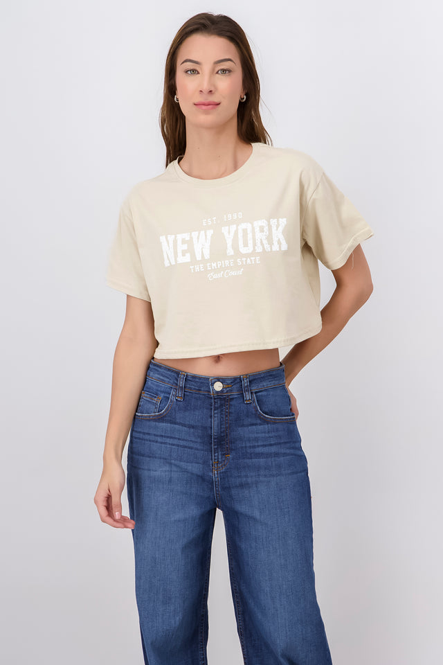 Playera crop boxy Nueva York