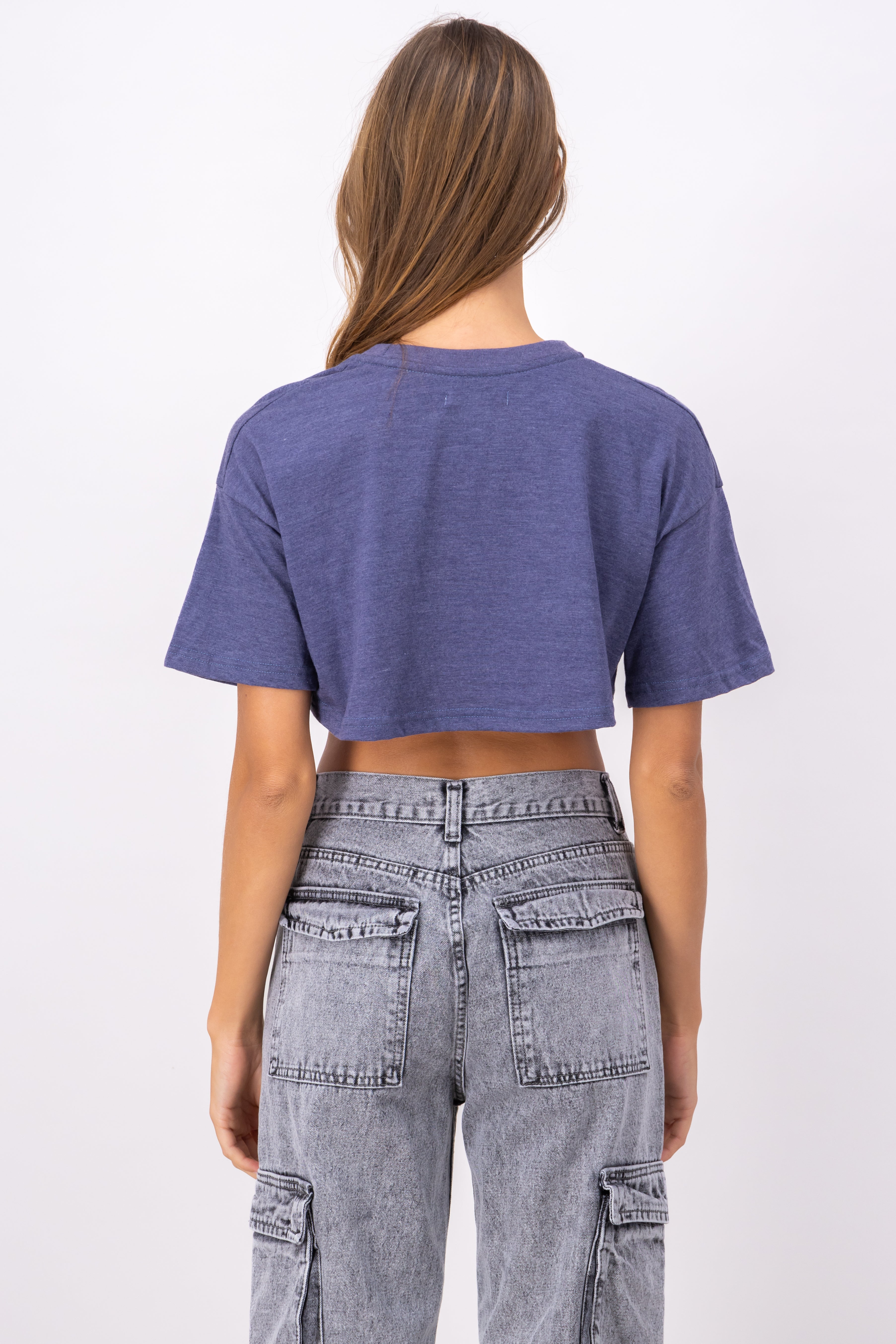 Playera Crop Manga Corta Osito INDIGO