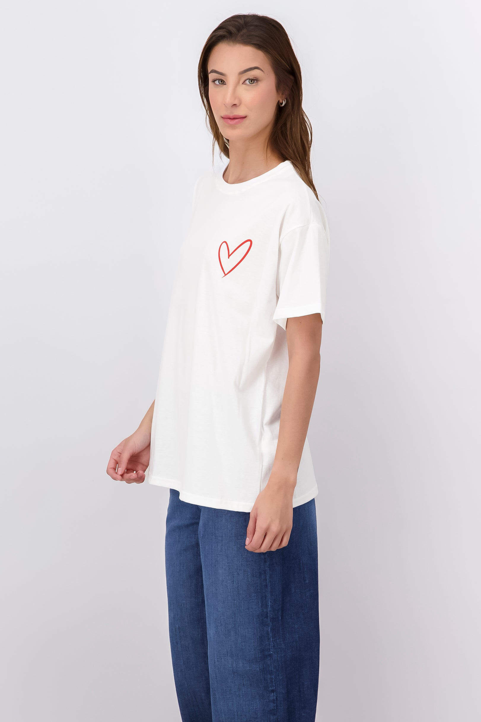 Playera estampado espalda CREMA