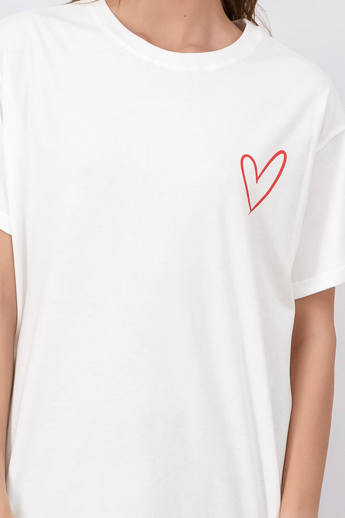 Playera estampado espalda CREMA