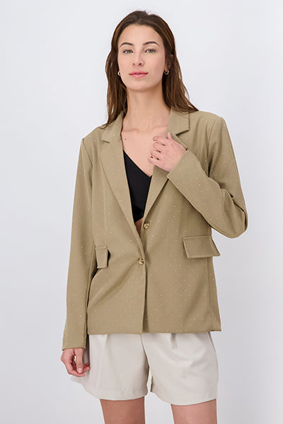 Saco aplicaciones brillos BEIGE