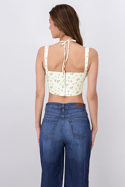 Top bustier flores mini AMARILLO PASTEL