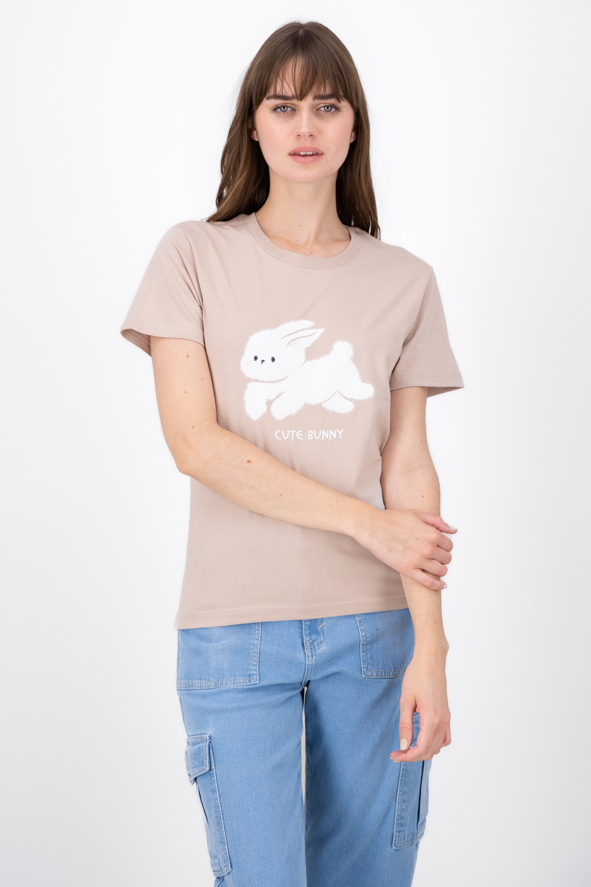 Playera Estampado Conejo BEIGE