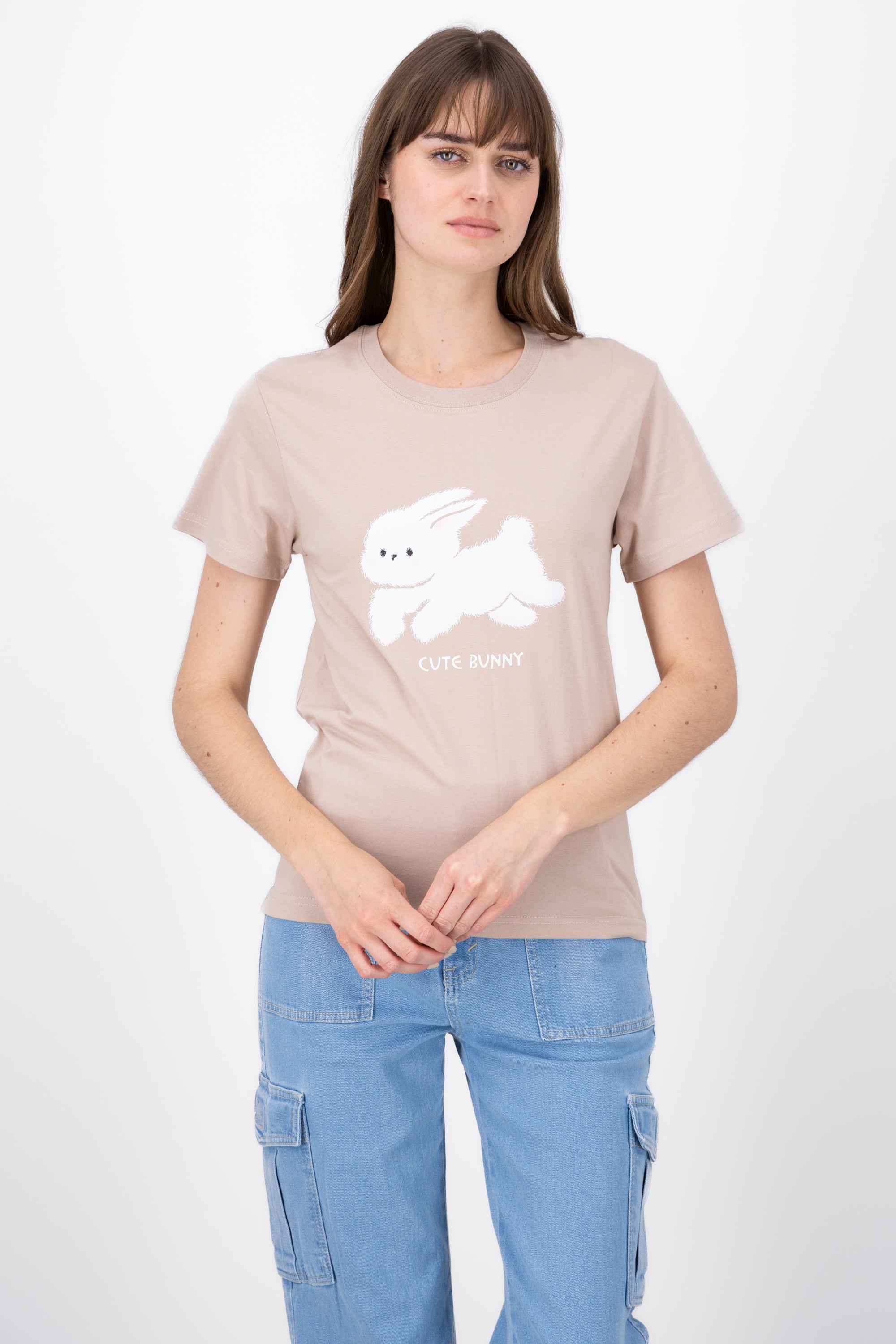 Playera Estampado Conejo BEIGE