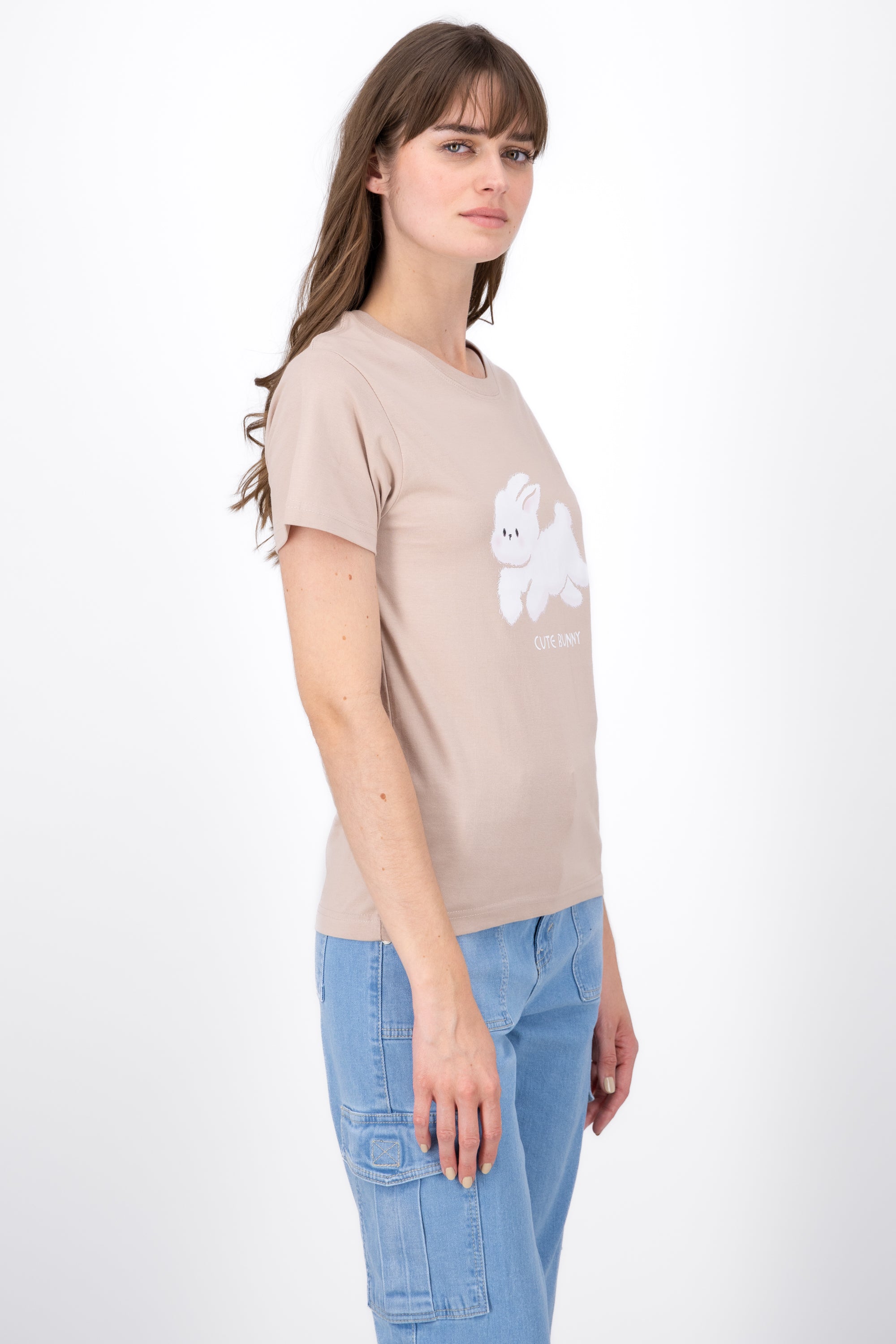 Playera Estampado Conejo BEIGE