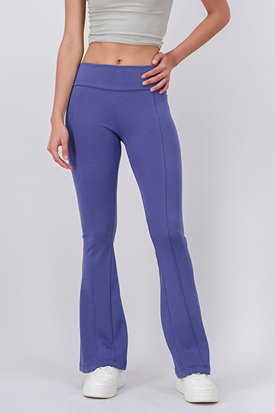 Leggings flare pretina ancha AZUL