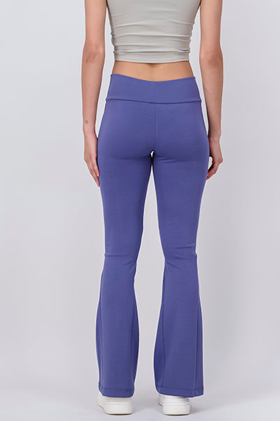 Leggings flare pretina ancha AZUL