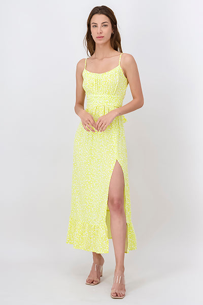 Vestido Maxi Tirantes Moño AMARILLO COMBO