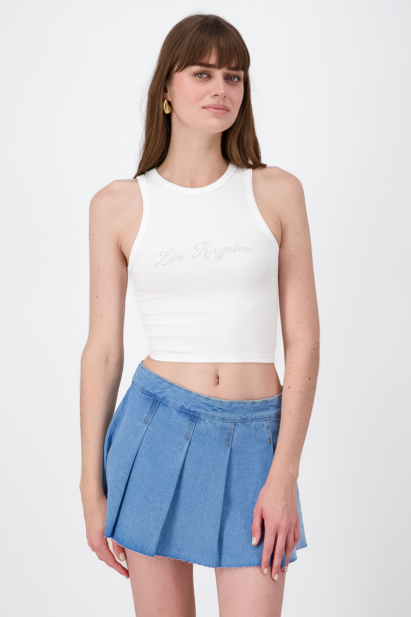 Top seamless brillos Los Angeles BLANCO