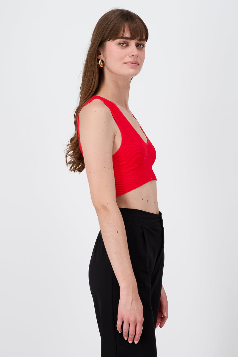 Top escote V seamless ROJO