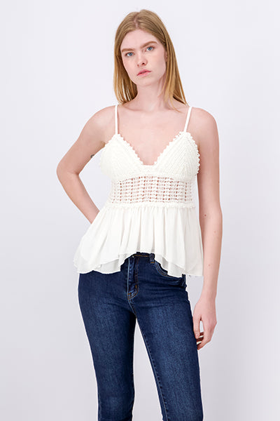 Blusa Plisada Tejido BLANCO