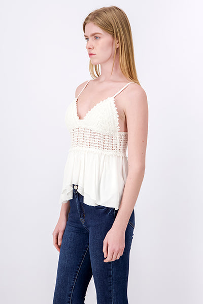 Blusa Plisada Tejido BLANCO