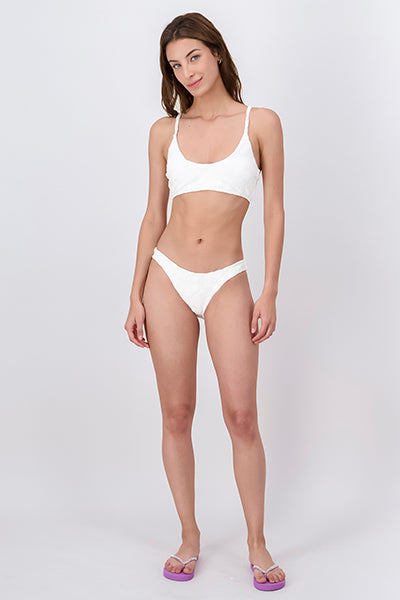 Bikini textura flores BLANCO