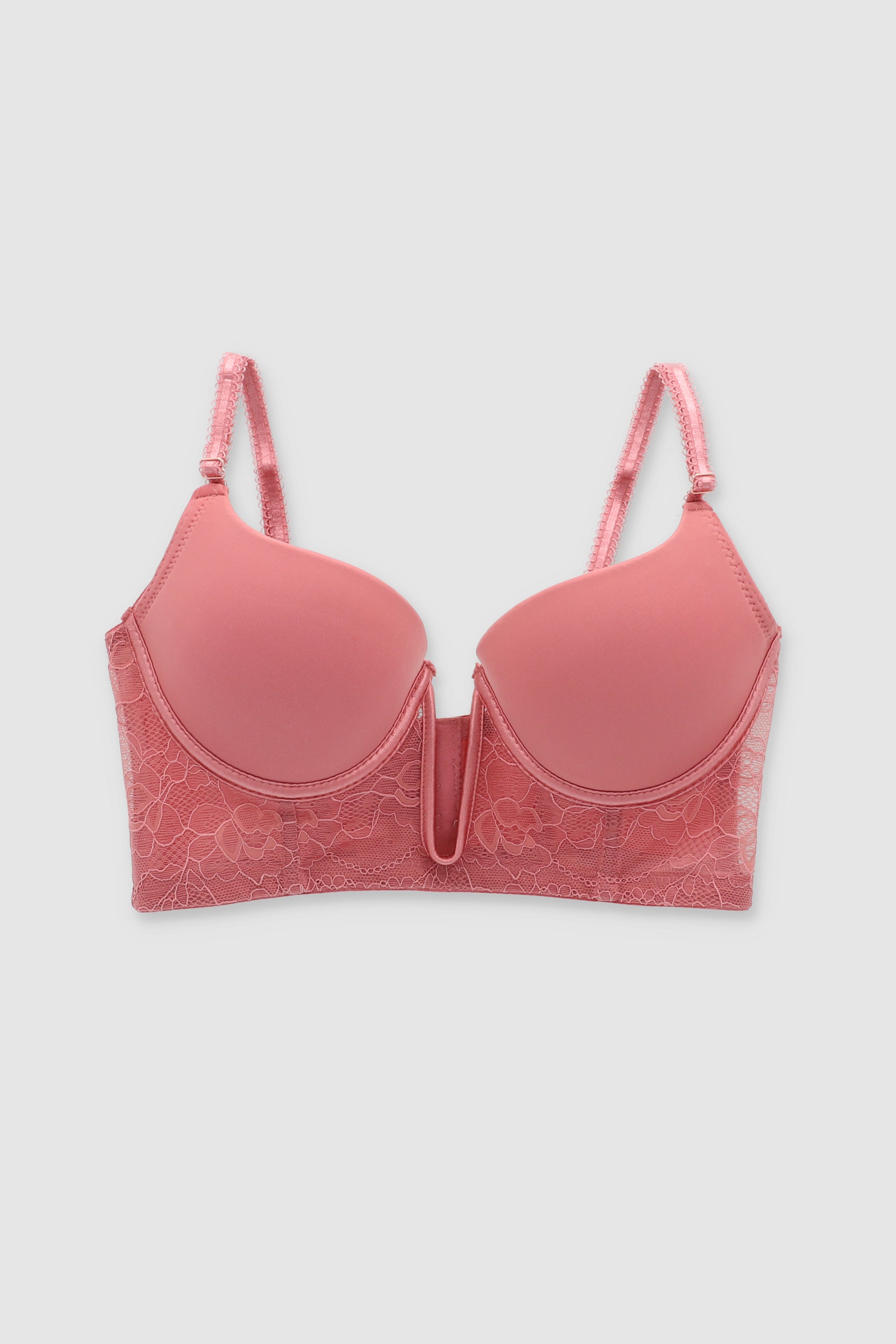 Bra tipo corset encaje PALO DE ROSA