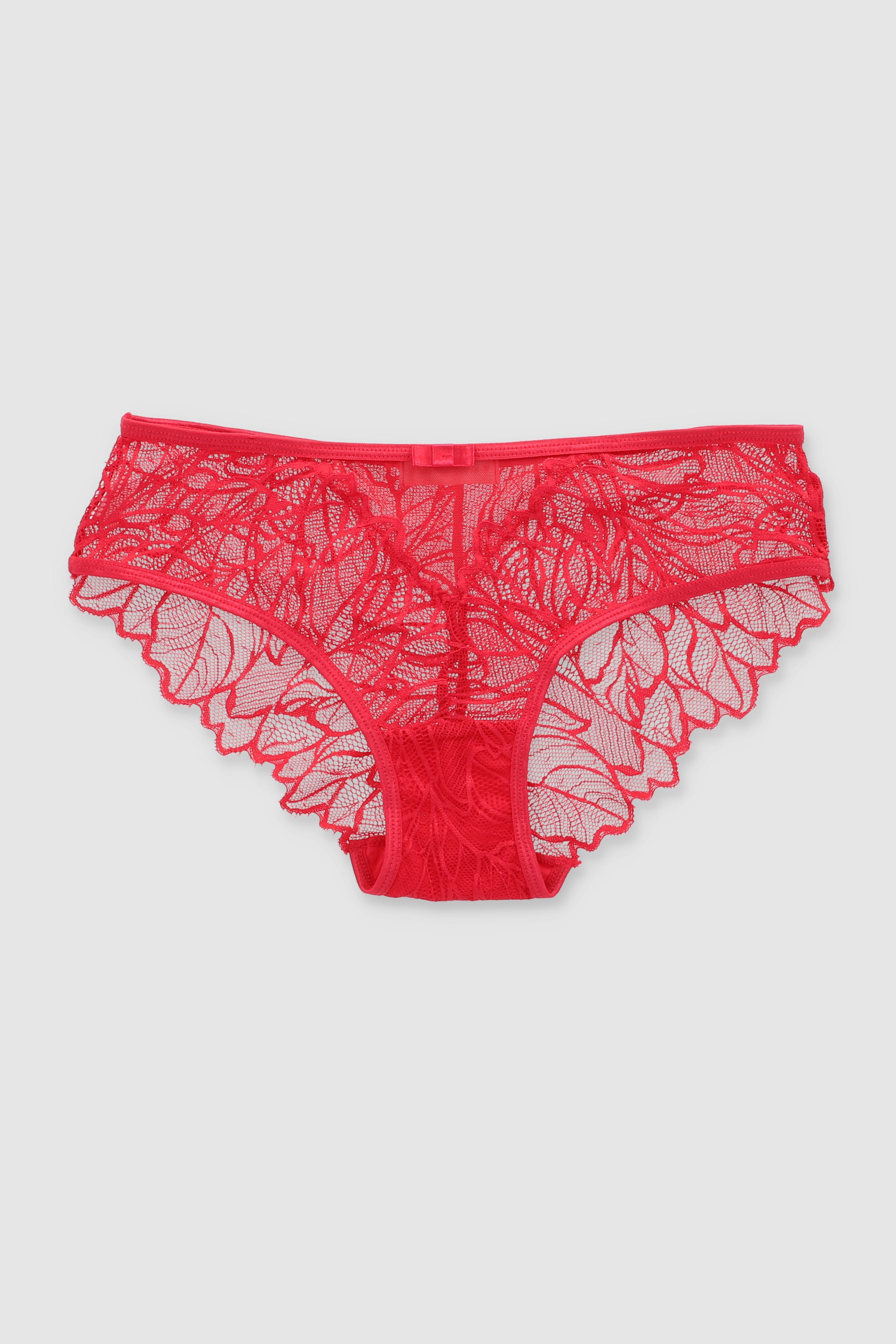 Bikini encaje hojas ROJO