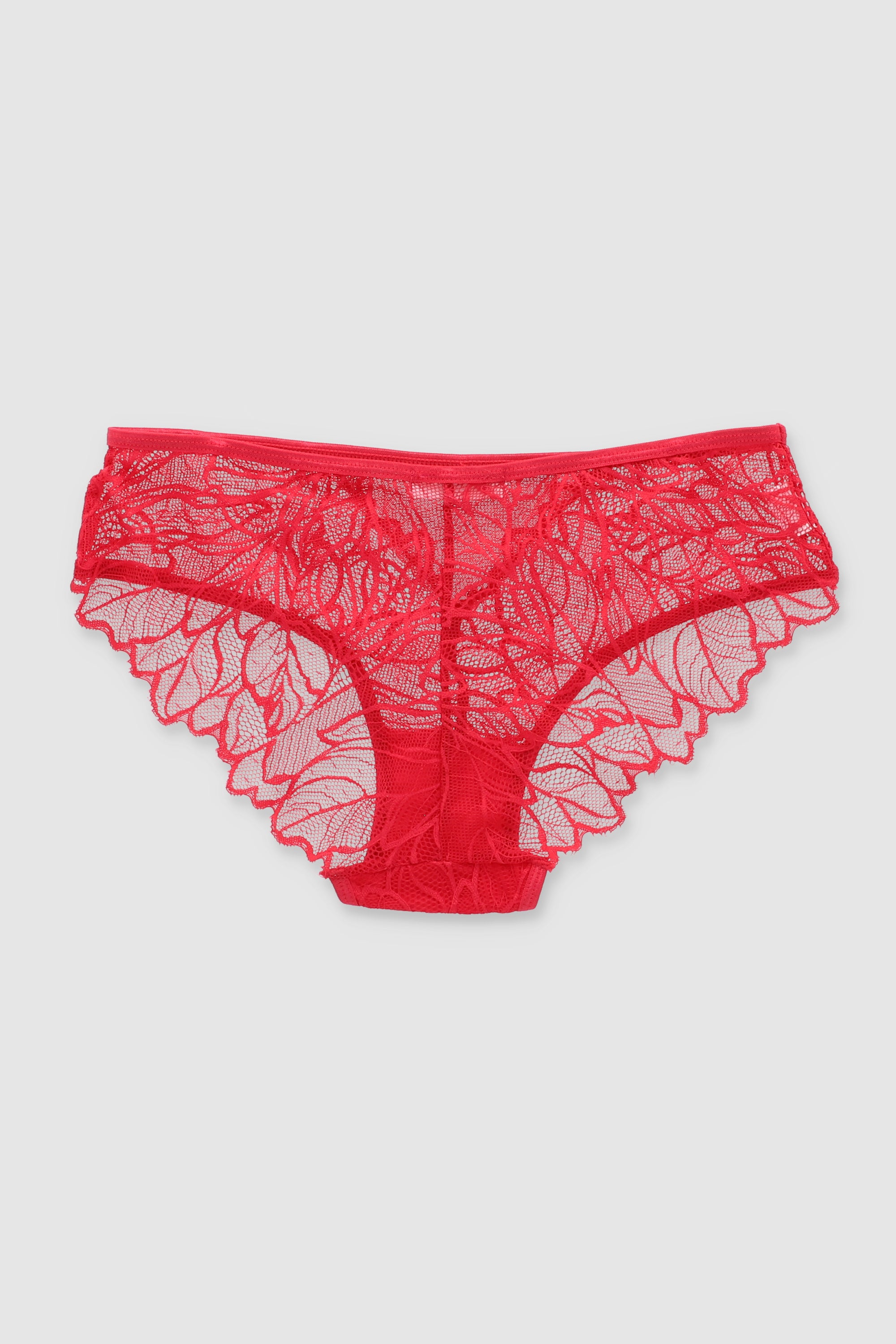 Bikini encaje hojas ROJO