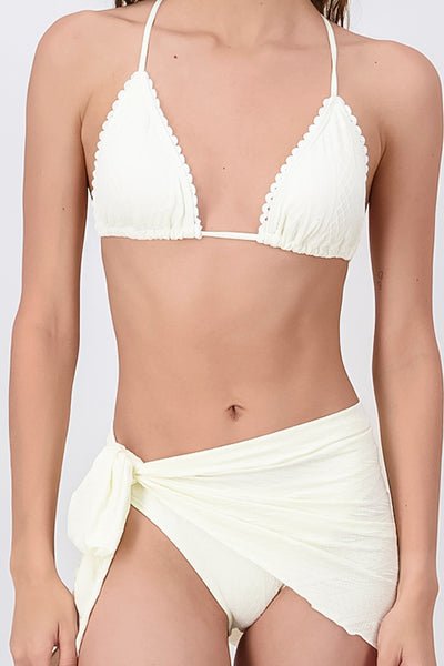 Bikini cintas textura CREMA