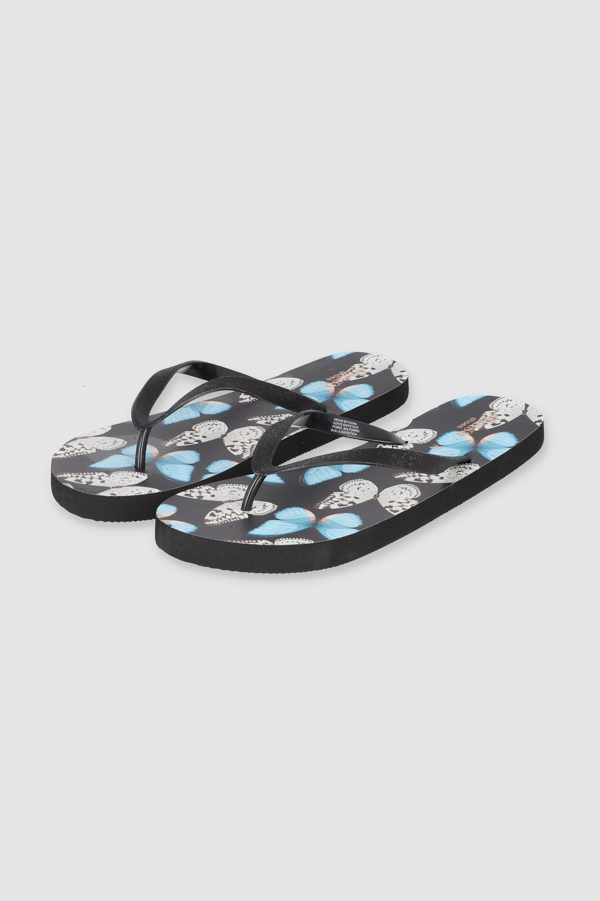 Flip Flop Mariposas Glitter NEGRO