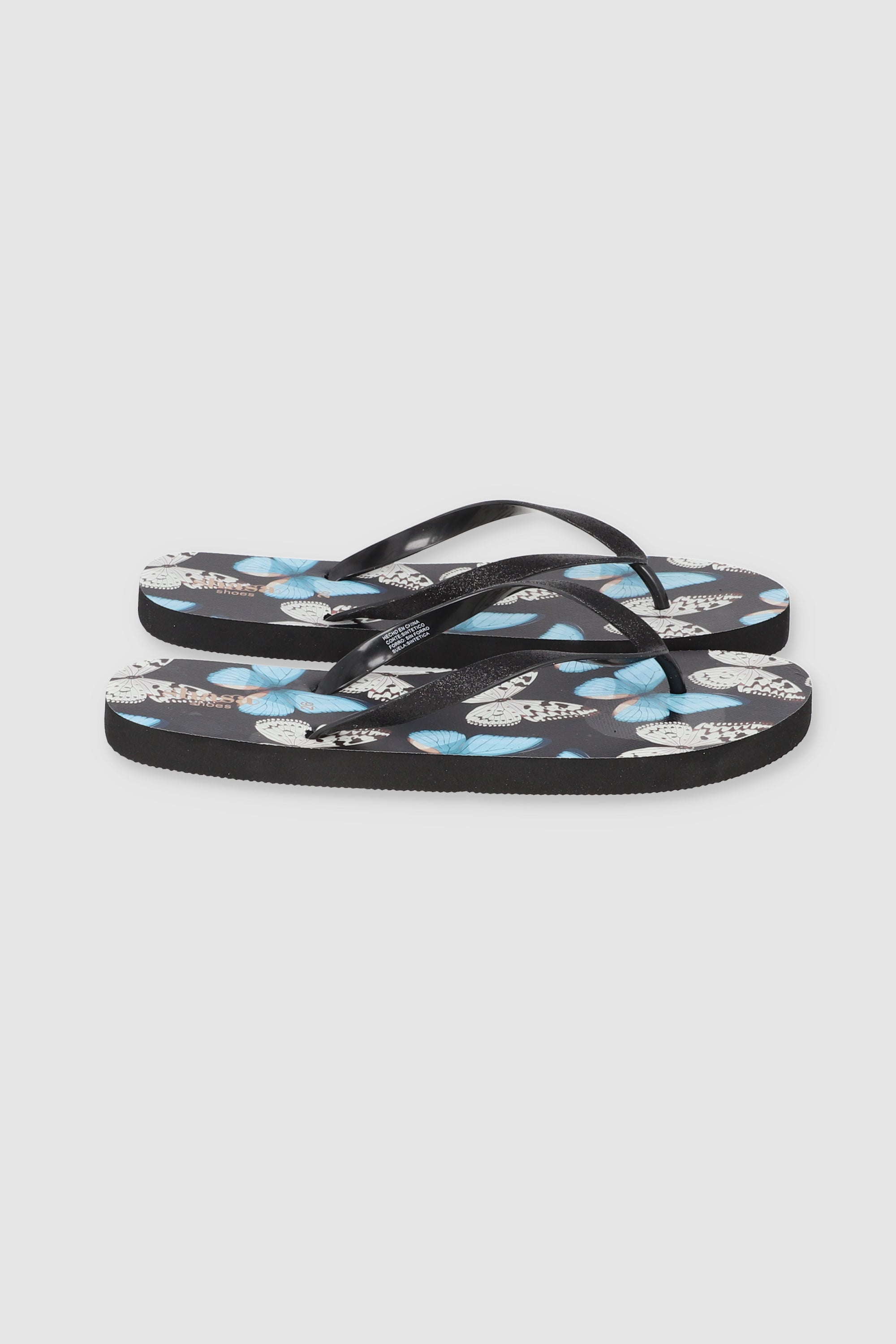 Flip Flop Mariposas Glitter NEGRO