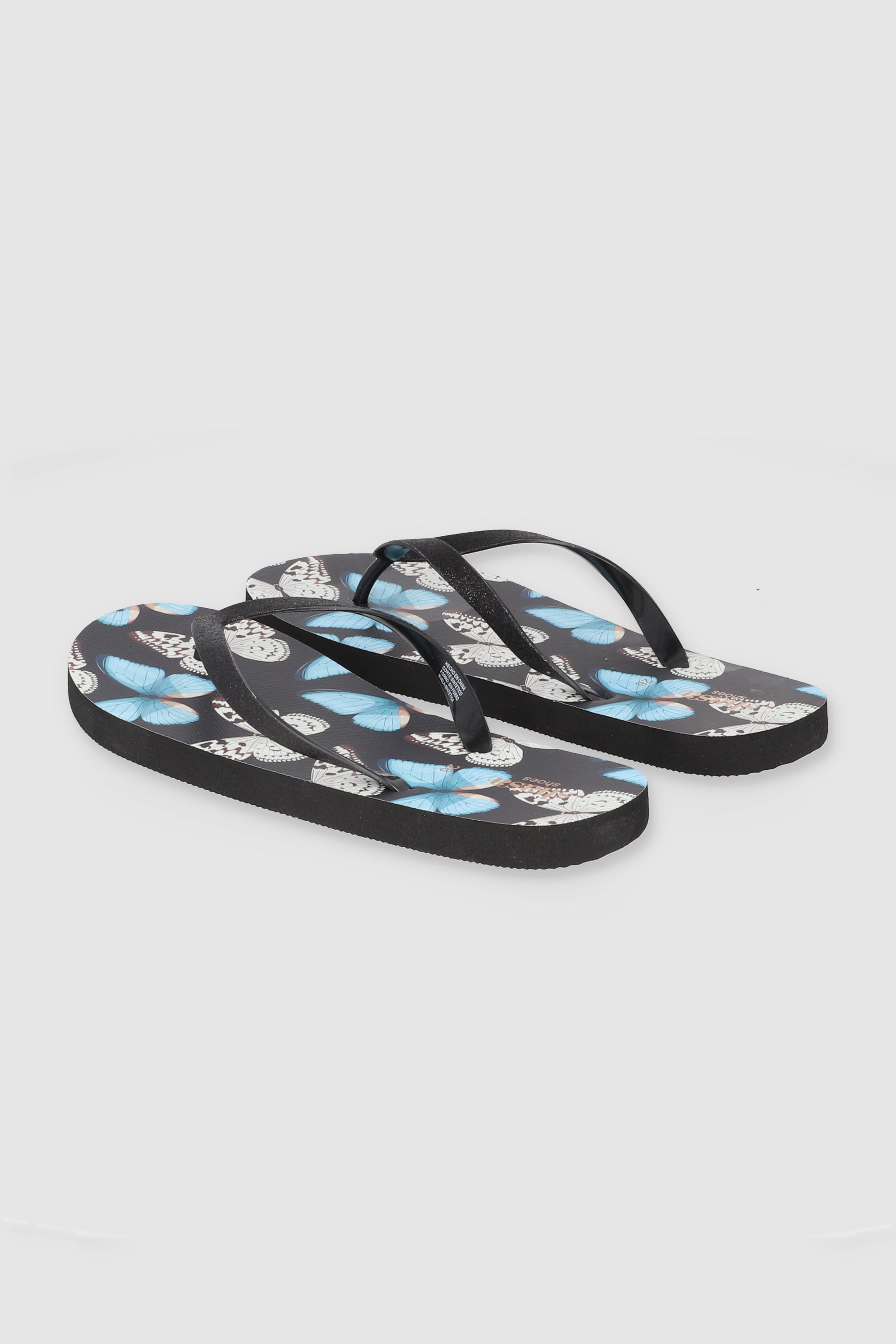 Flip Flop Mariposas Glitter NEGRO