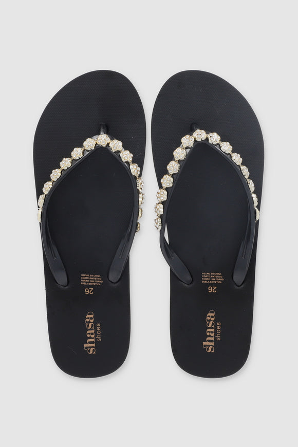 Flip Flops Chinela Flor Brillos
