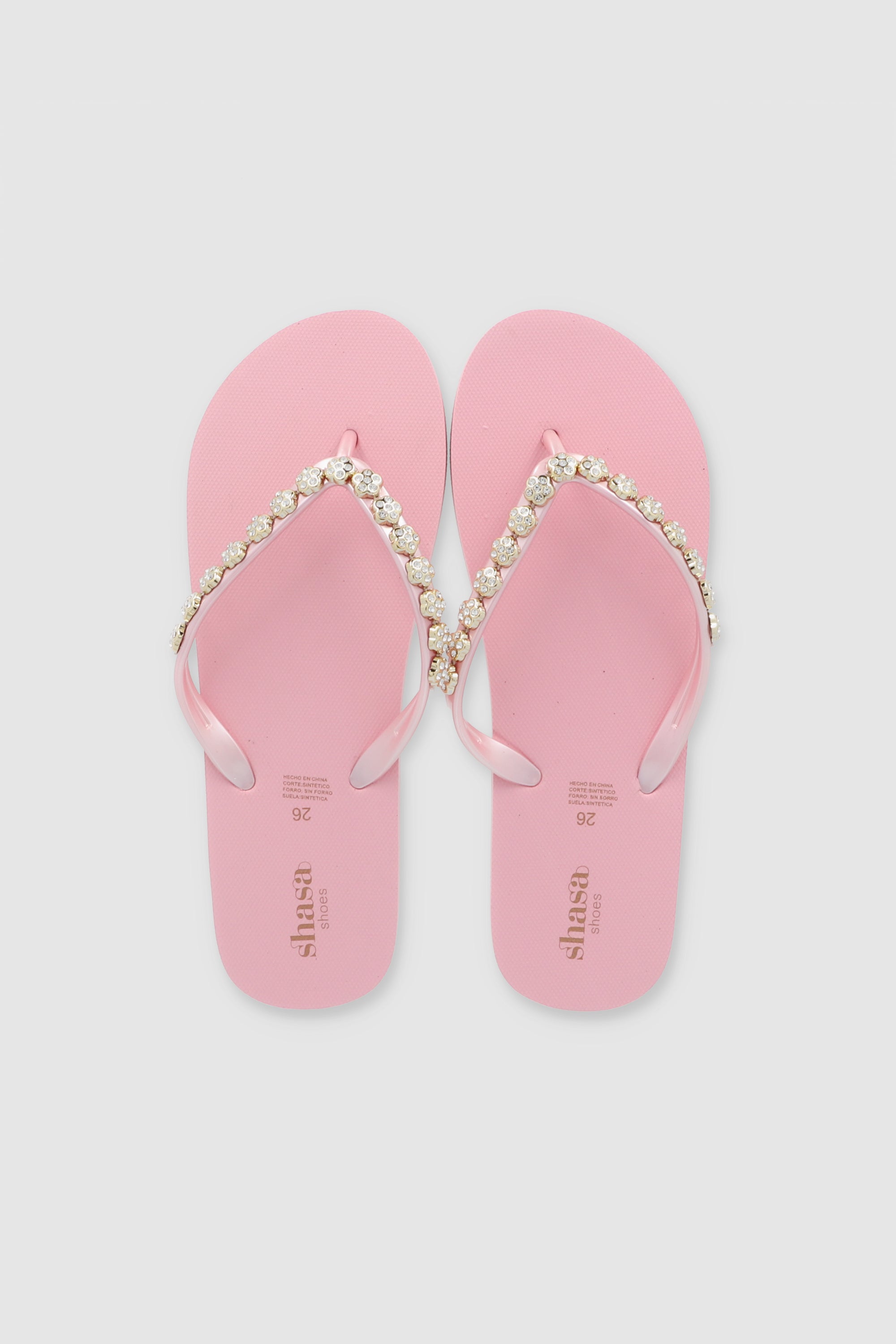 Flip Flops Chinela Flor Brillos PALO DE ROSA