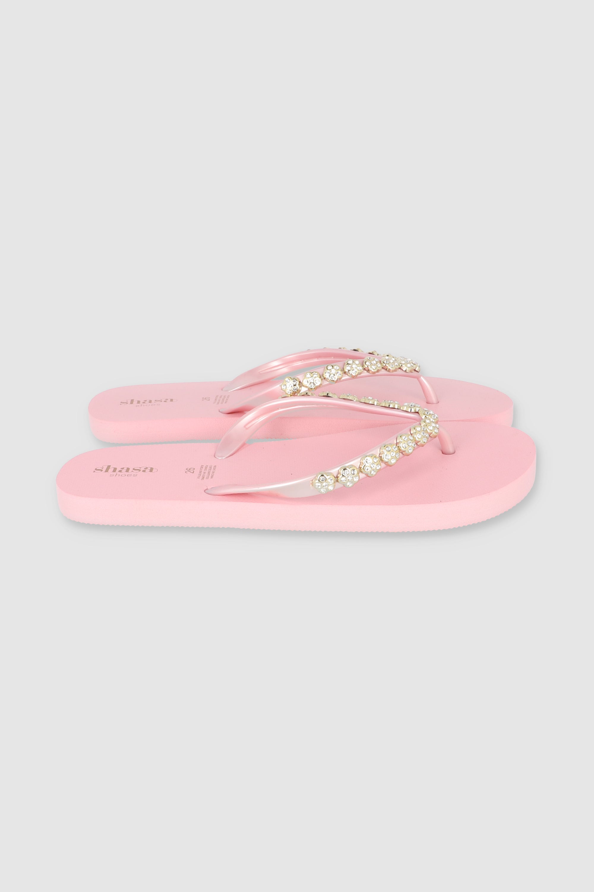 Flip Flops Chinela Flor Brillos PALO DE ROSA