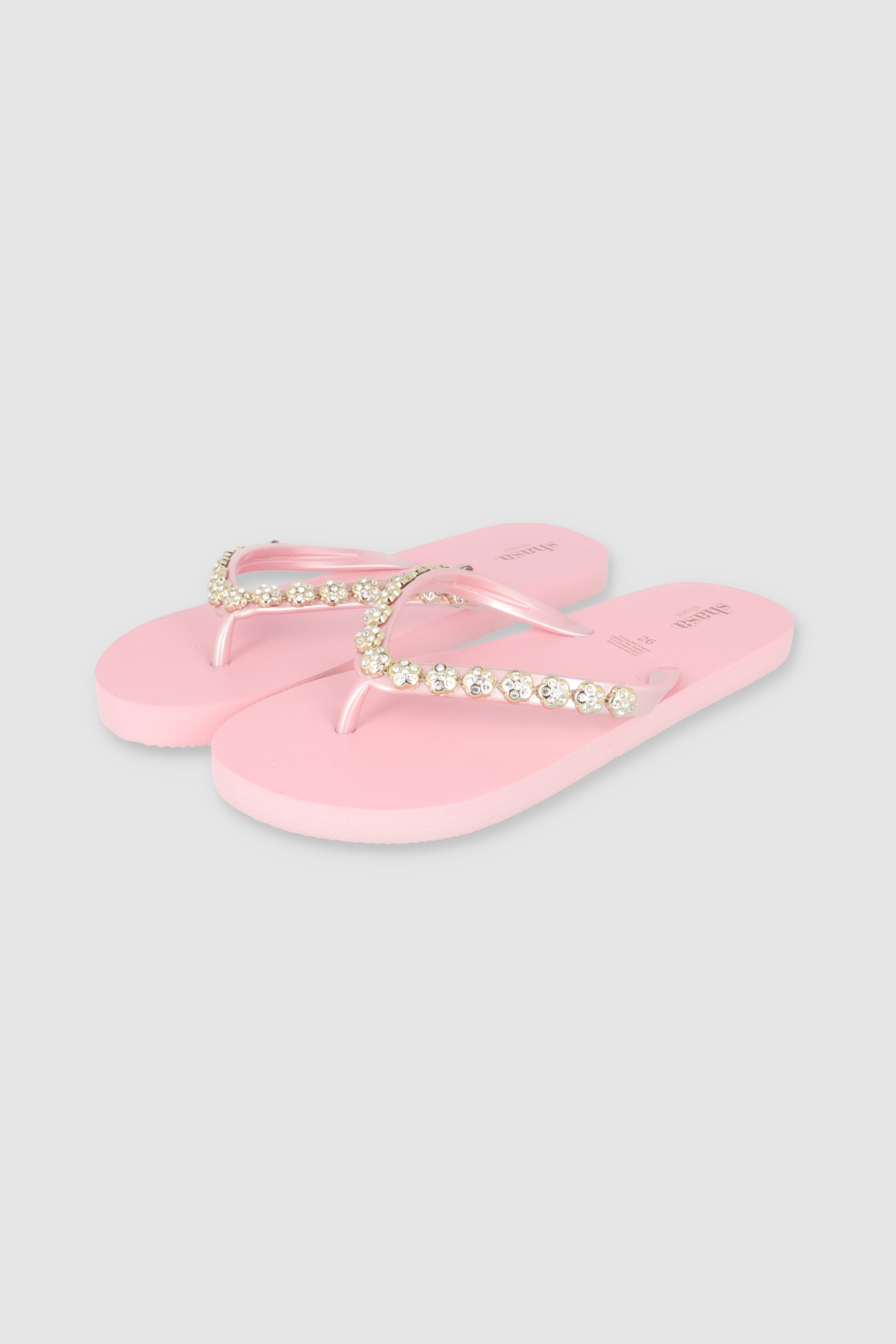 Flip Flops Chinela Flor Brillos PALO DE ROSA