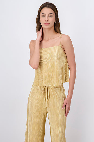 Blusa Fluida Rib Satín ORO