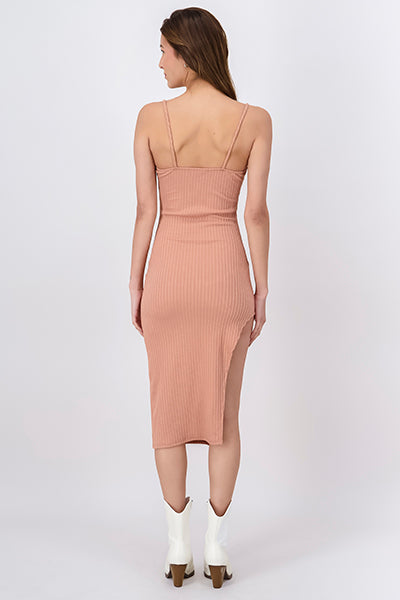 Vestido midi bodycon texturizado