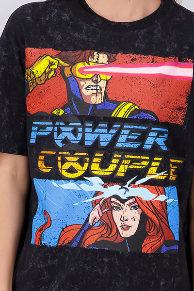 Playera manga corta X-Men Power ACID WASH