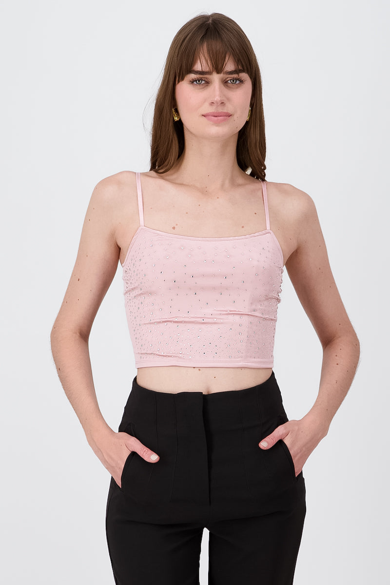 Top brillos satinado ROSA