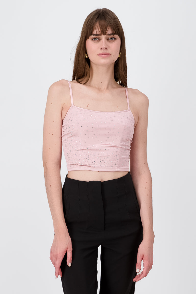 Top brillos satinado ROSA