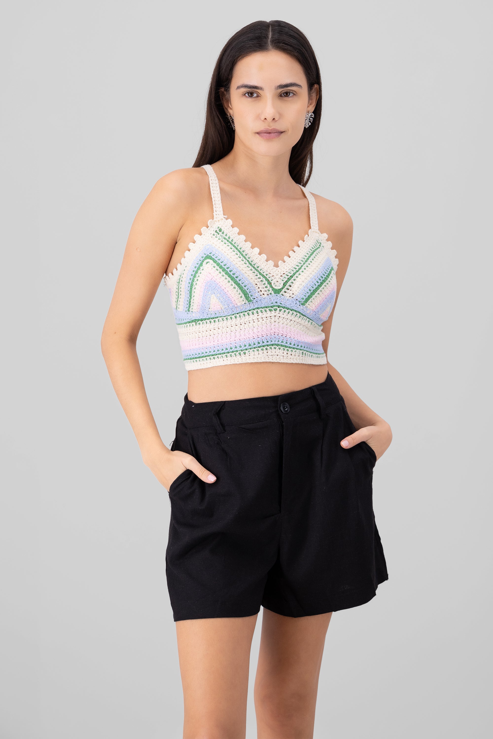 Top Crochet Copas MULTICOLOR