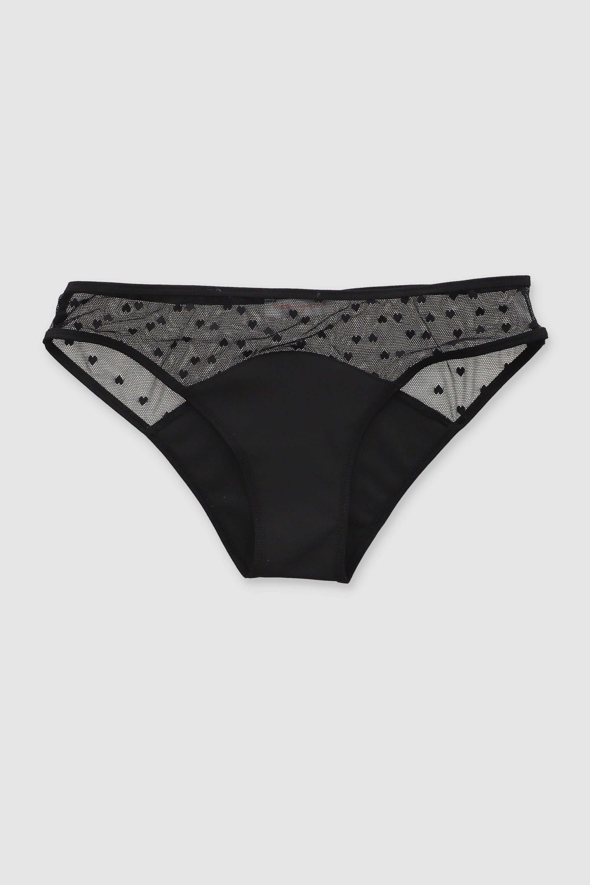 Bikini corazones mesh NEGRO