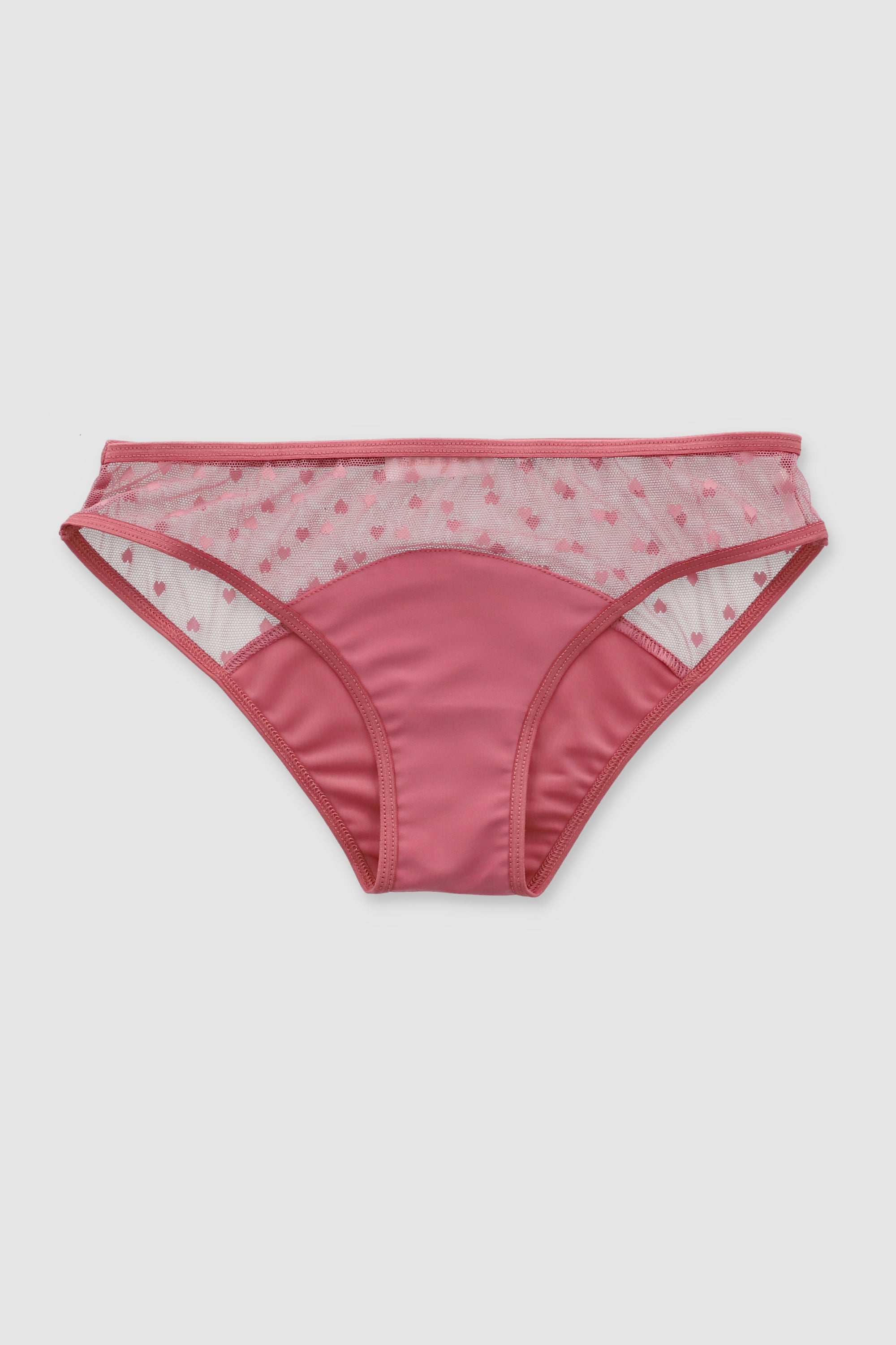 Bikini corazones mesh PALO DE ROSA