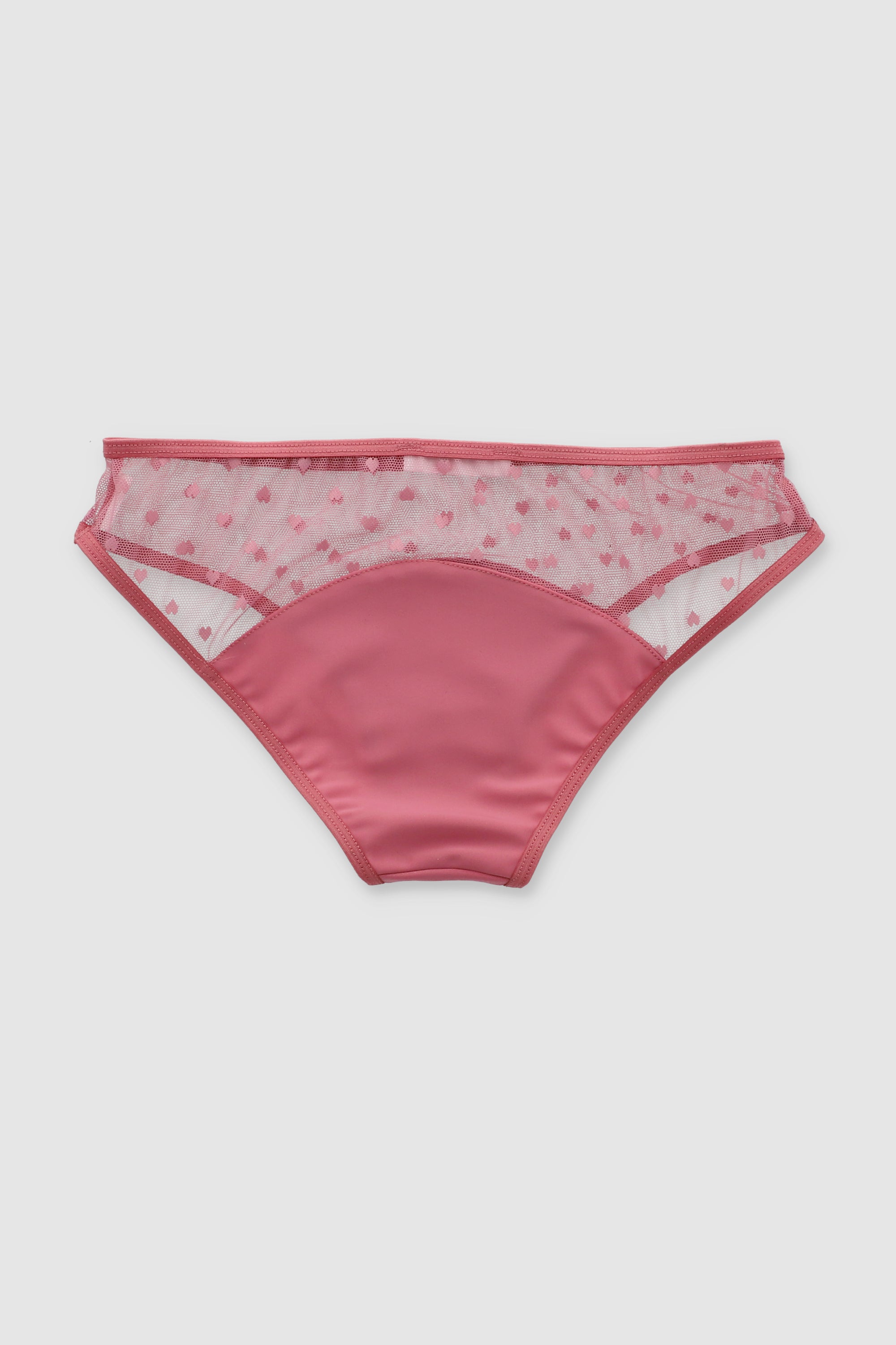 Bikini corazones mesh PALO DE ROSA