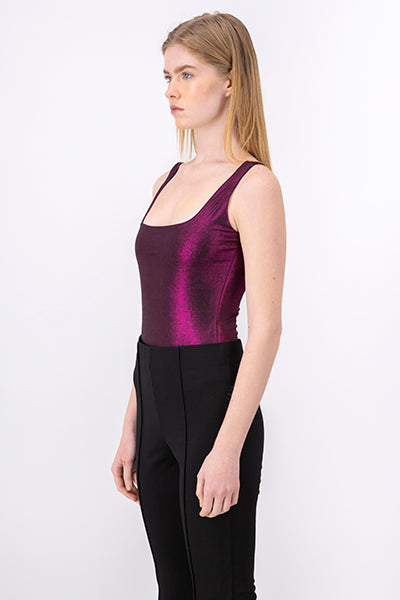 Bodysuit Liso Metálico Brillos ROSA BRILLANTE