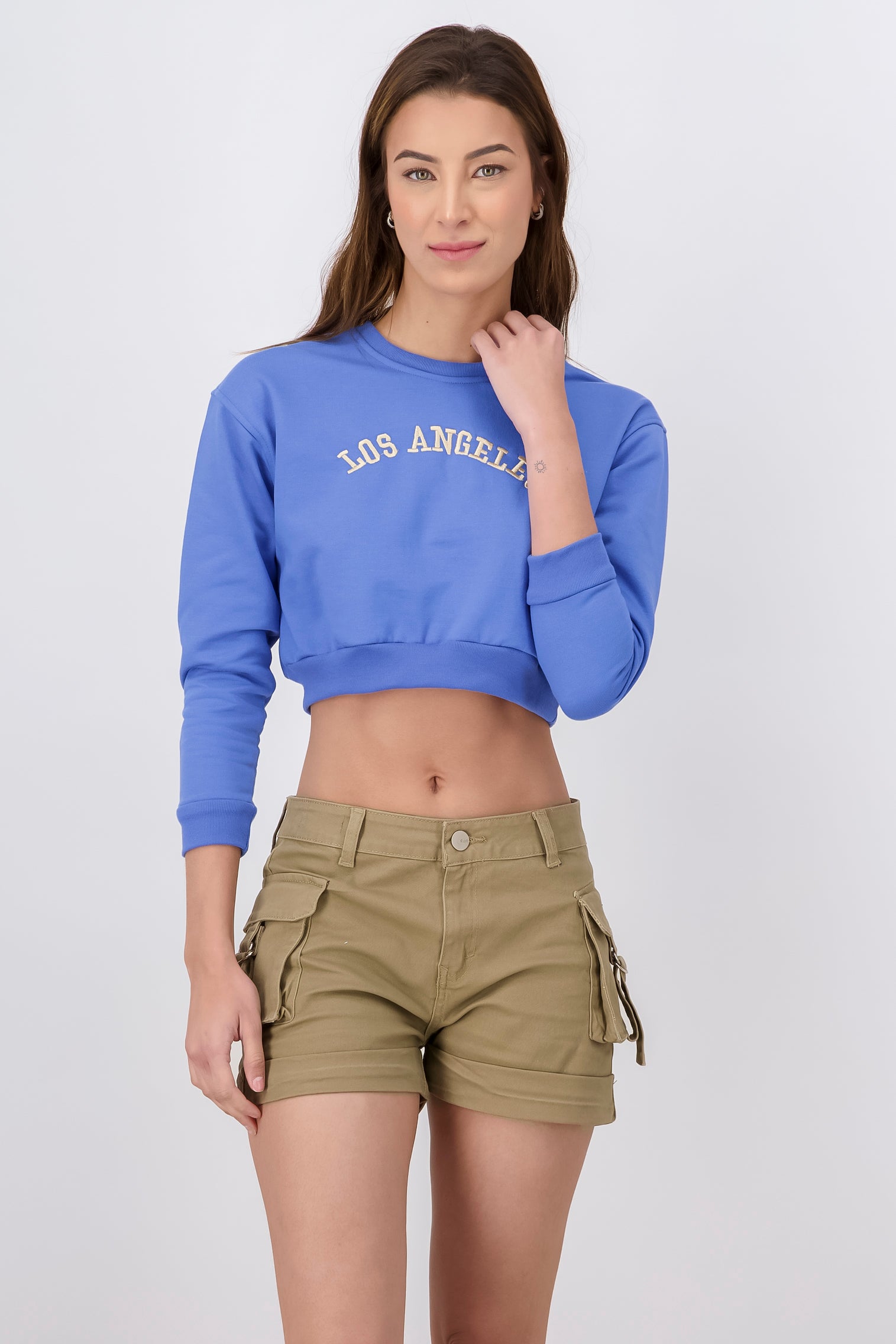 Sudadera crop Los Angeles INDIGO