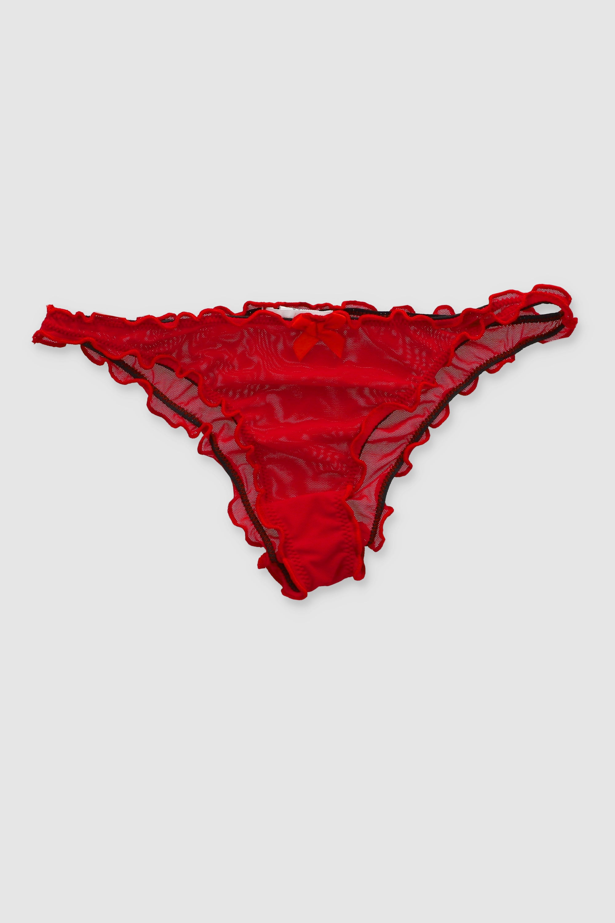 Tanga Mesh Fruncido ROJO