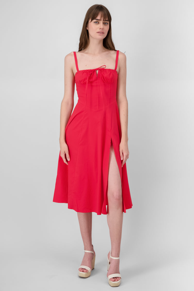 Vestido Midi Liso ROJO